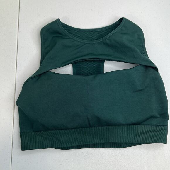 Golds Gym Women’s M Medium Sports Bra Impact Strappy High Support Padded Green - Picture 7 of 12